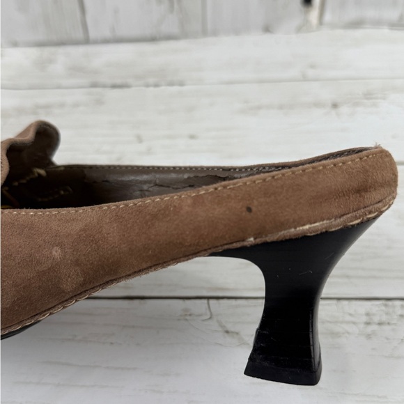 Y2K Naturalizer Moccasin Loafer Kitten Heels Leather Brown Boho Buckle Sz 6.5 - Picture 12 of 17